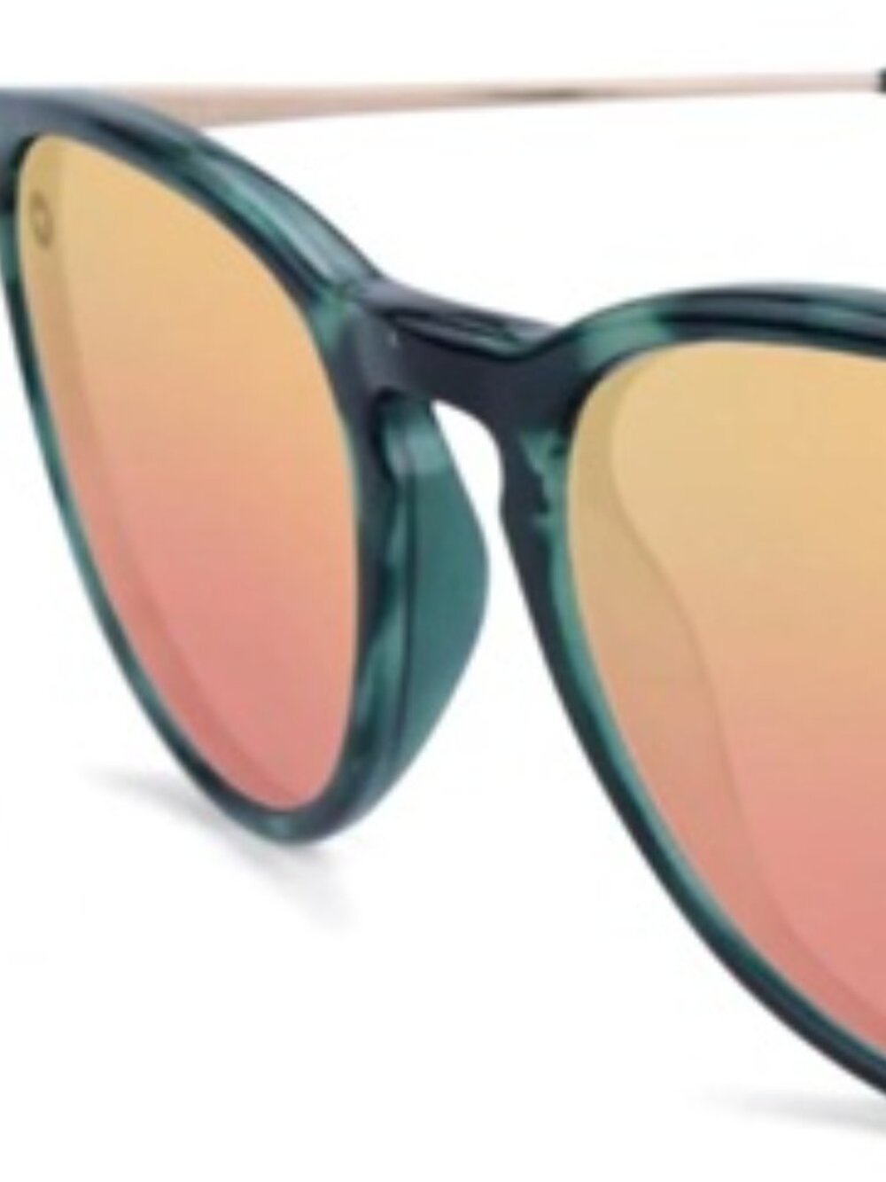 Knockaround Women's Mary Janes Slate Tortoise Shell/Rose Gold Sunglasses, New